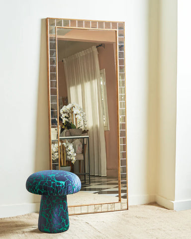 Antiqued Tiled Wall Mirror