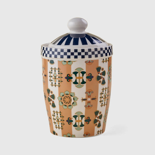 Lotus Black & Beige Jar