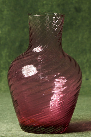 Italian Hand-Blown Cranberry Vase