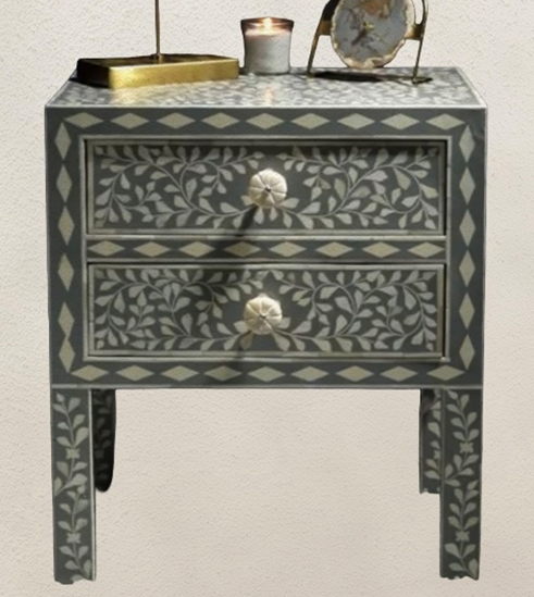 Grey & Pearly Night Stand