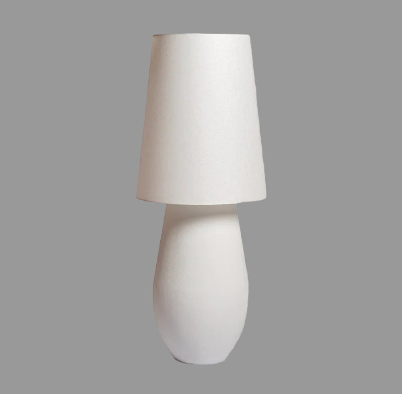 White table lamp with a plain background