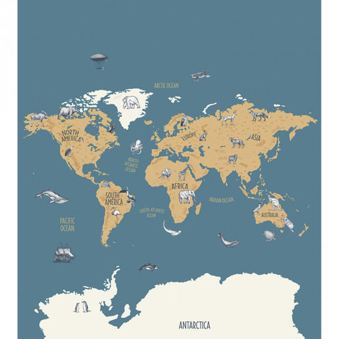 Casamance Our Planet World Map - Design Emporium- The Mob Collective