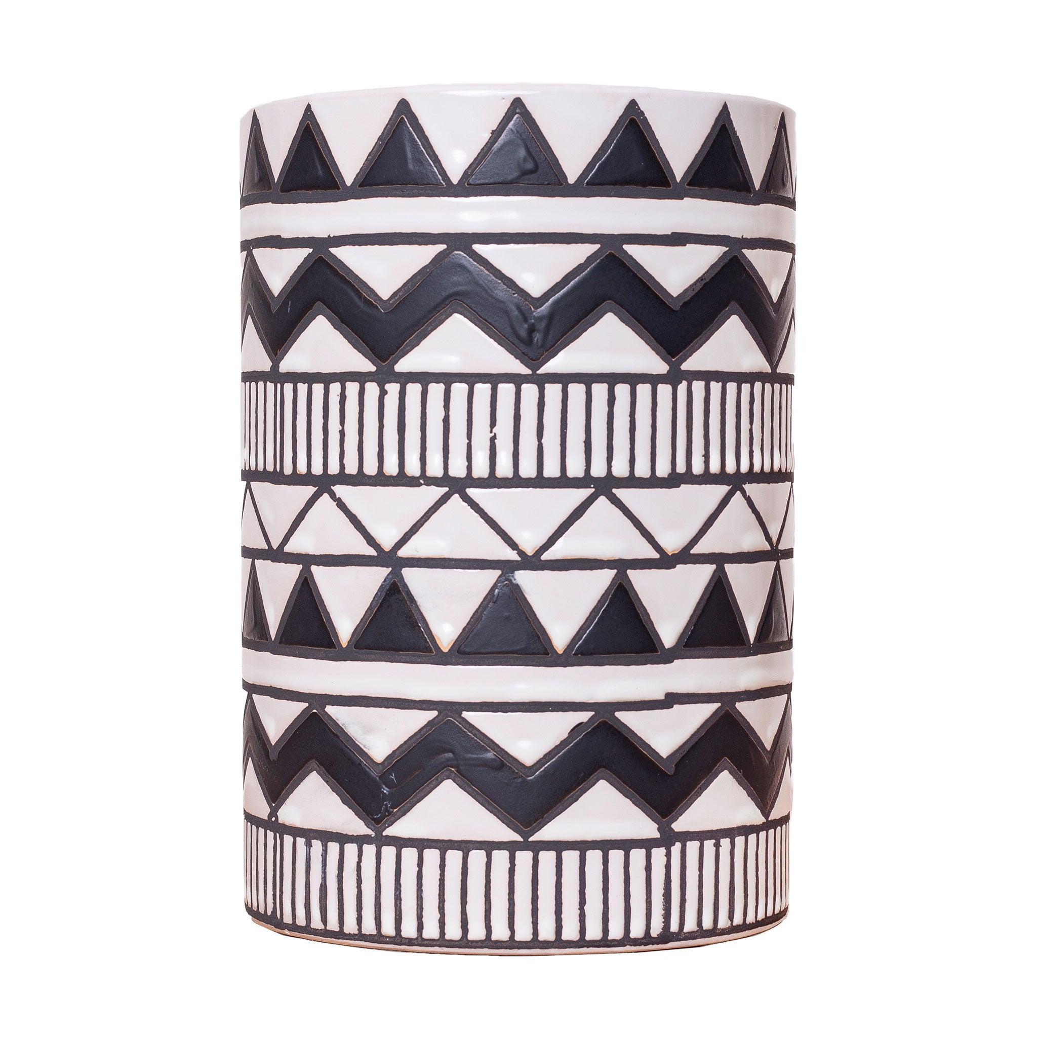 Short White African Vase - MAISON 69- The Mob Collective