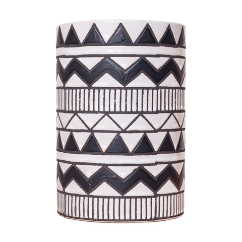 Short White African Vase - MAISON 69- The Mob Collective