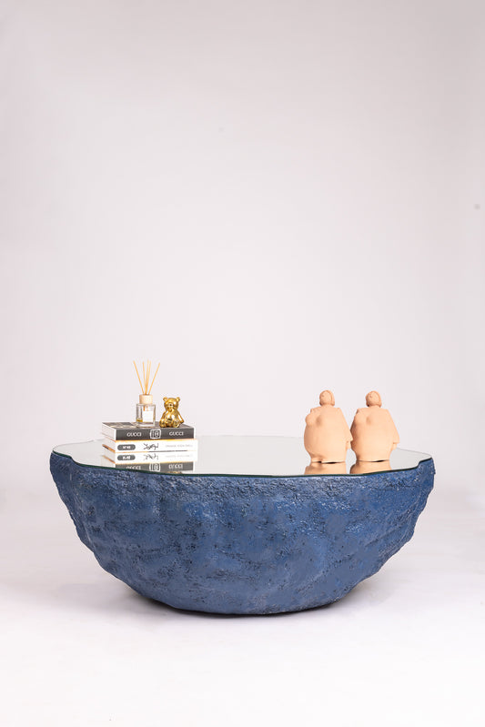 The Reflective Blue Rock Table - August- The Mob Collective