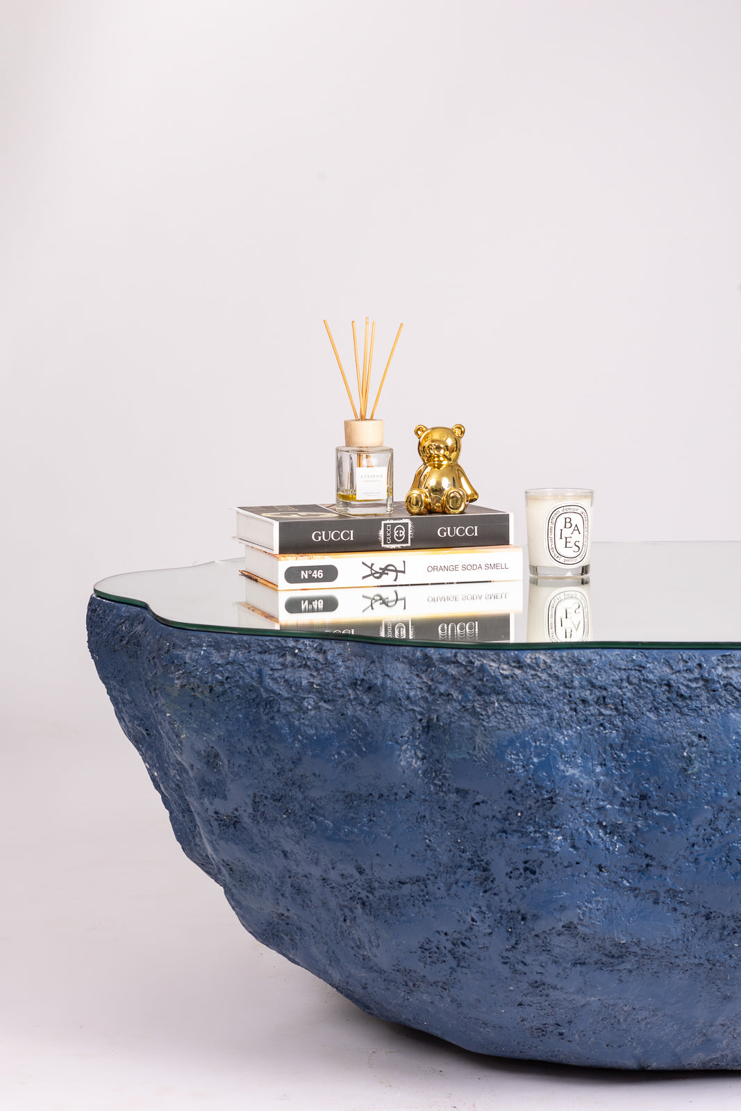 The Reflective Blue Rock Table - August- The Mob Collective
