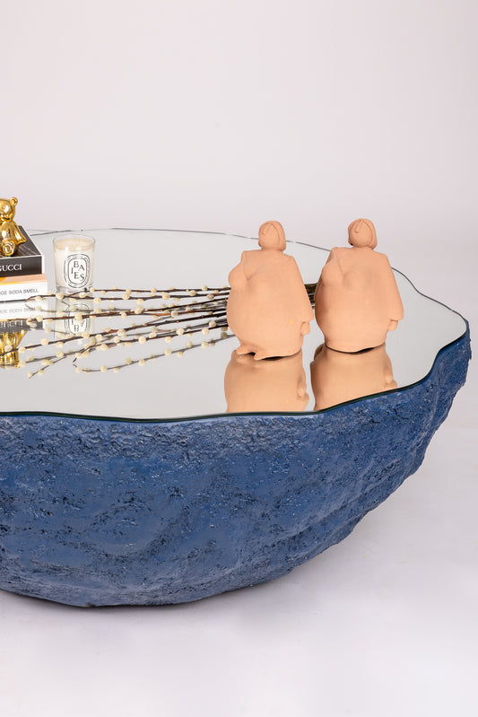 The Reflective Blue Rock Table - August- The Mob Collective