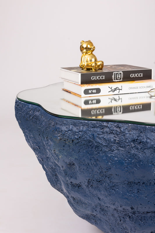 The Reflective Blue Rock Table - August- The Mob Collective