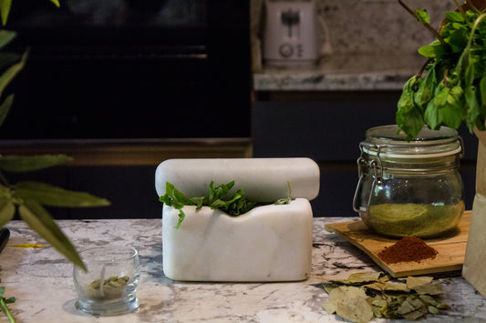 Square Mortar And Pestle - Cairo Stone Studio- The Mob Collective