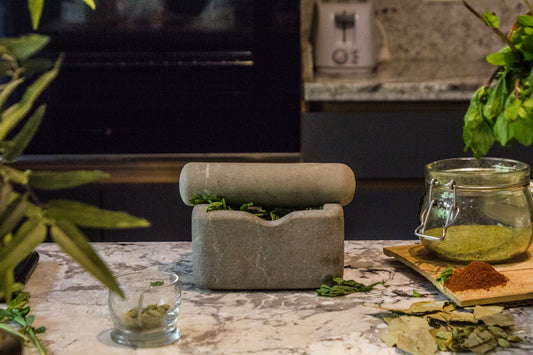 Square Mortar And Pestle - Cairo Stone Studio- The Mob Collective