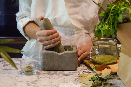 Square Mortar And Pestle - Cairo Stone Studio- The Mob Collective