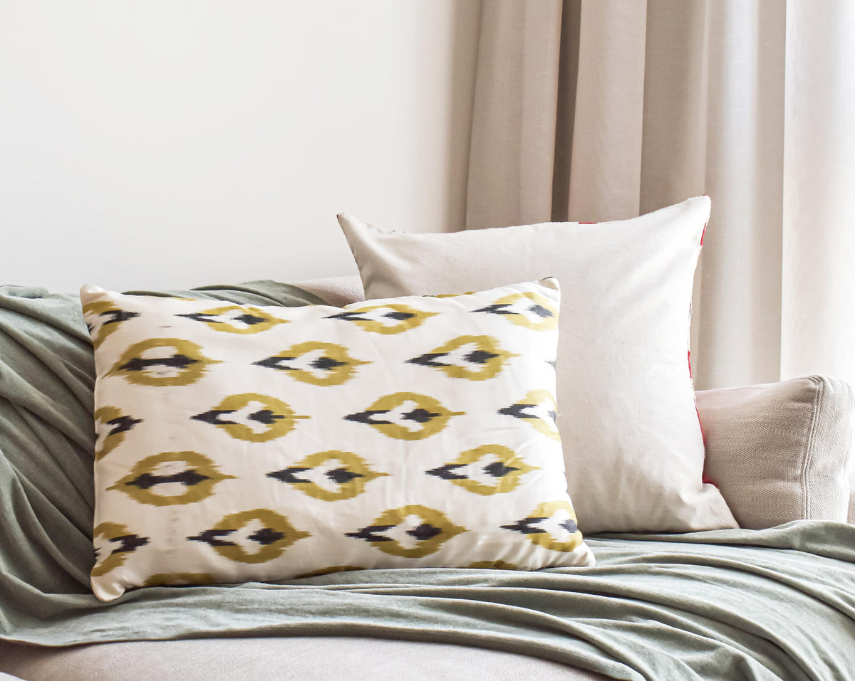 Yellow Feather Cushion - Maison Turk- The Mob Collective