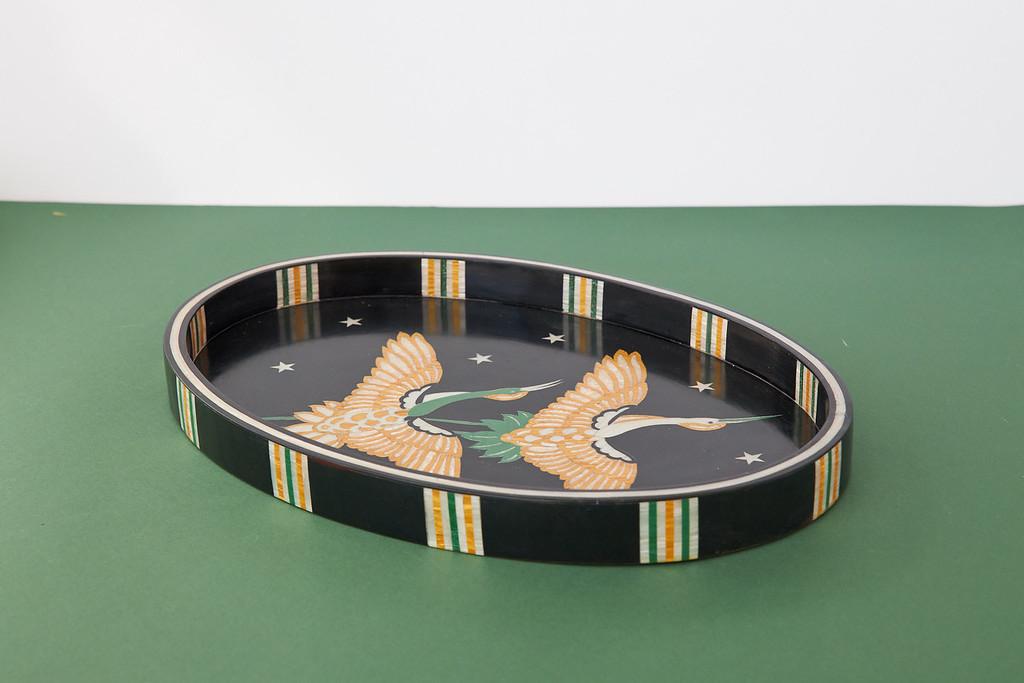 Golden Bird Oval Tray - Rofoof- The Mob Collective