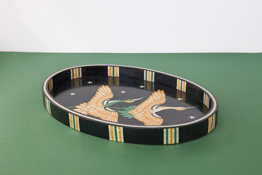 Golden Bird Oval Tray - Rofoof- The Mob Collective