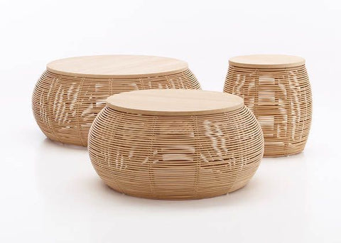 Round Bamboo Tables - MAISON DE L'ILE- The Mob Collective