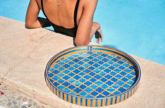 Modern Arabesque Blue & Gold - Rofoof- The Mob Collective