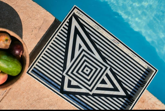 Patterned Rectangle Tray - Rofoof- The Mob Collective