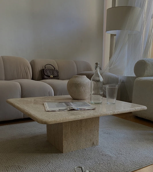 Travertine Coffee Table - Caliber- The Mob Collective