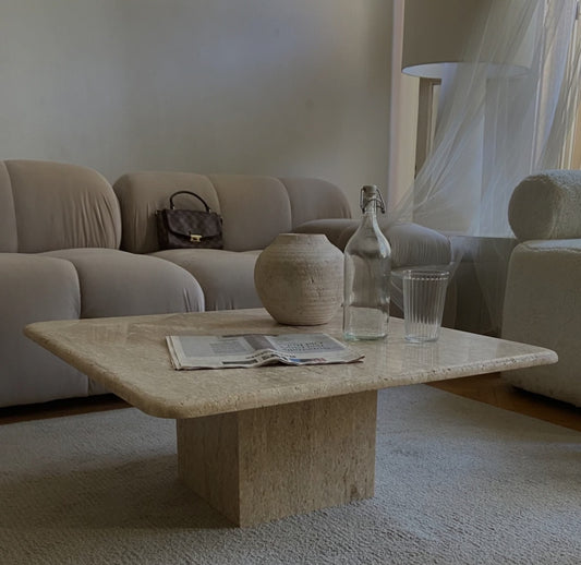 Travertine Coffee Table - Caliber- The Mob Collective