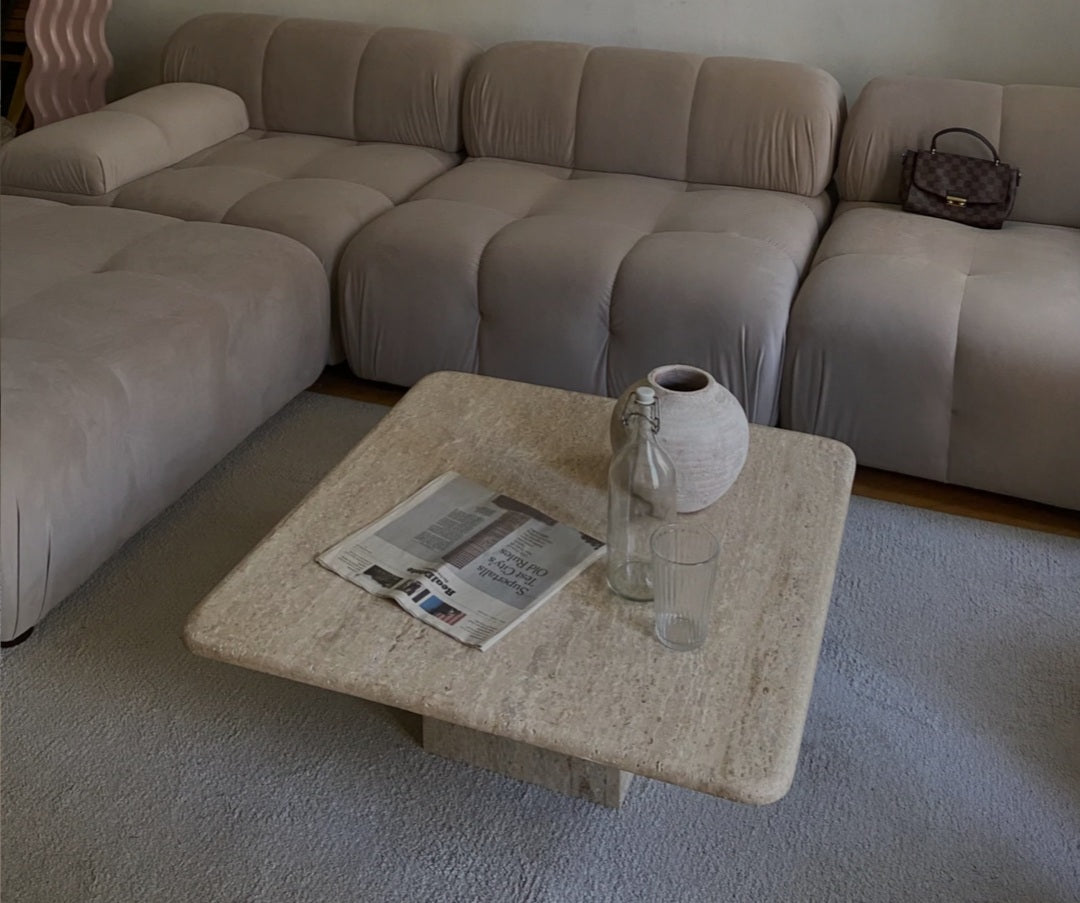 Travertine Coffee Table - Caliber- The Mob Collective