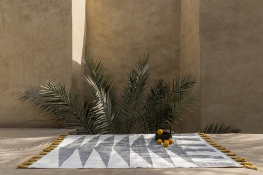 Black Cascade Rug - Kiliim- The Mob Collective