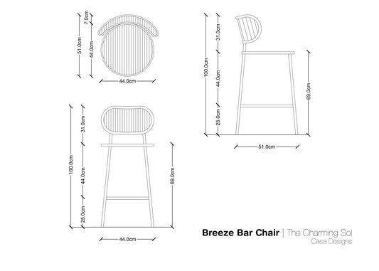 Breeze Bar Chair - CASA Designs- The Mob Collective