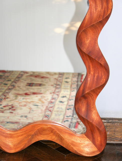 Teak Wave Mirror - Curated by Hana- The Mob Collective