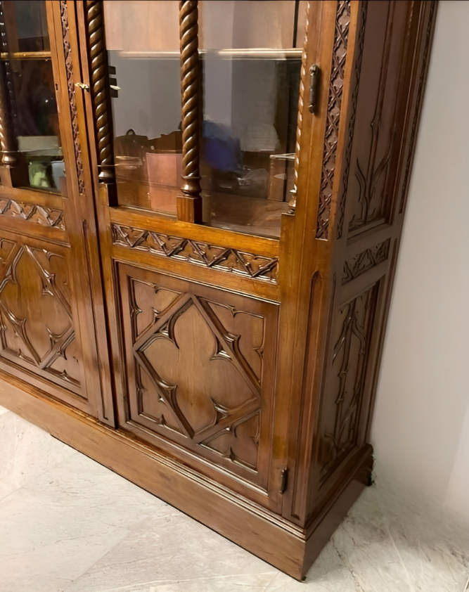 Victorian Gothic Revival Bookcase - Christy Antique- The Mob Collective
